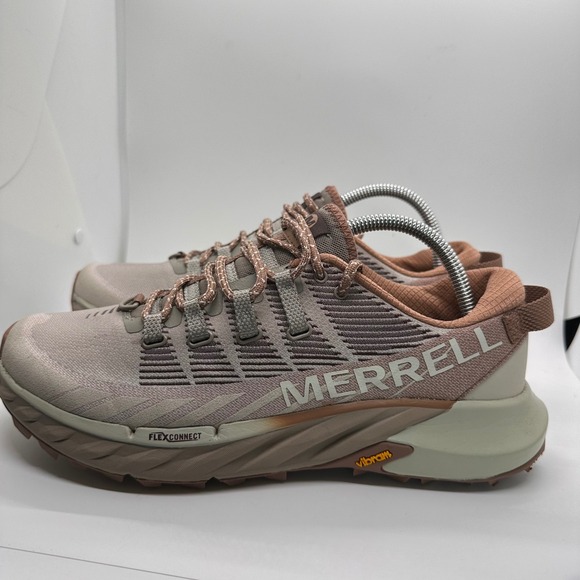 Merrell Agility Peak 4 Trail Beige Running Shoes Women's Size 10.5 Moonbeam - Picture 1 of 14